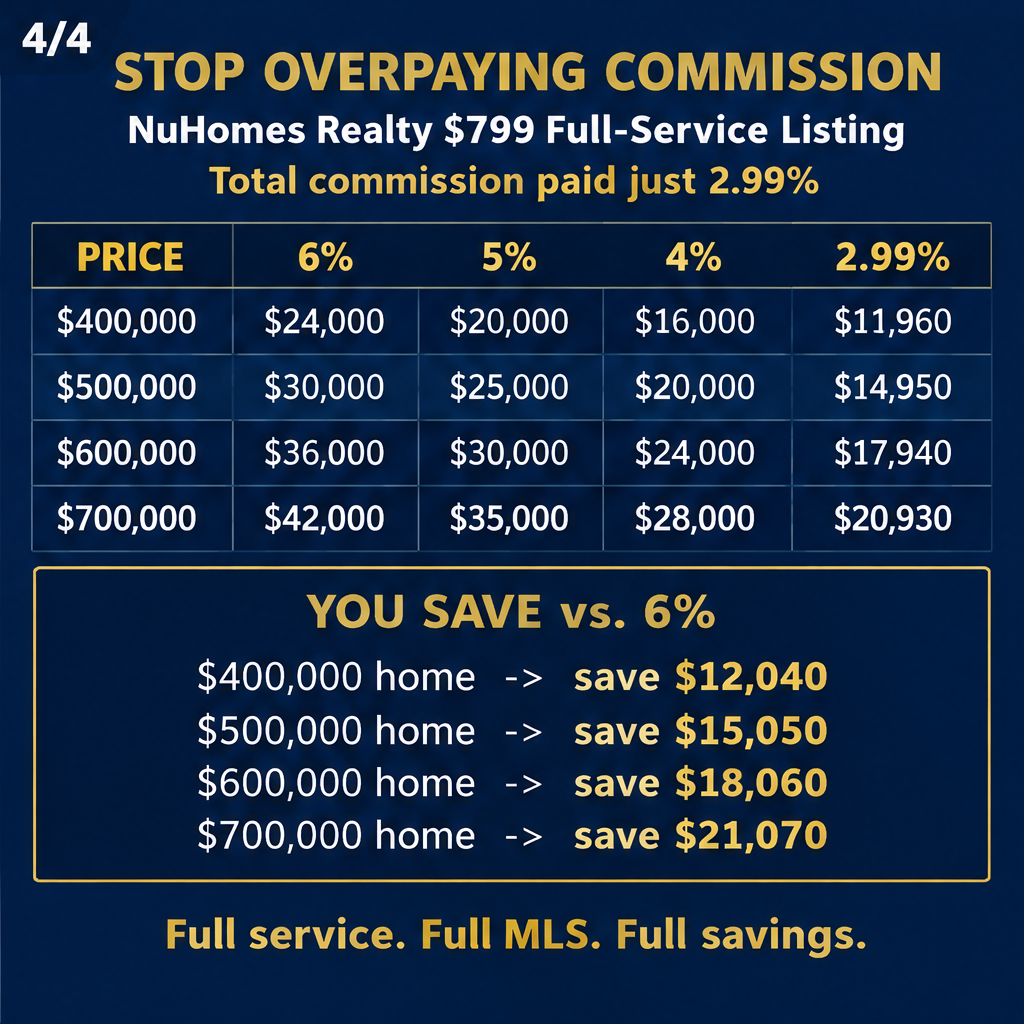 Ron Collard  
Nu Homes Realty  

$799 Full-Service Listing Program: Save Thousands on Selling Your Home! — slide 4 of 4