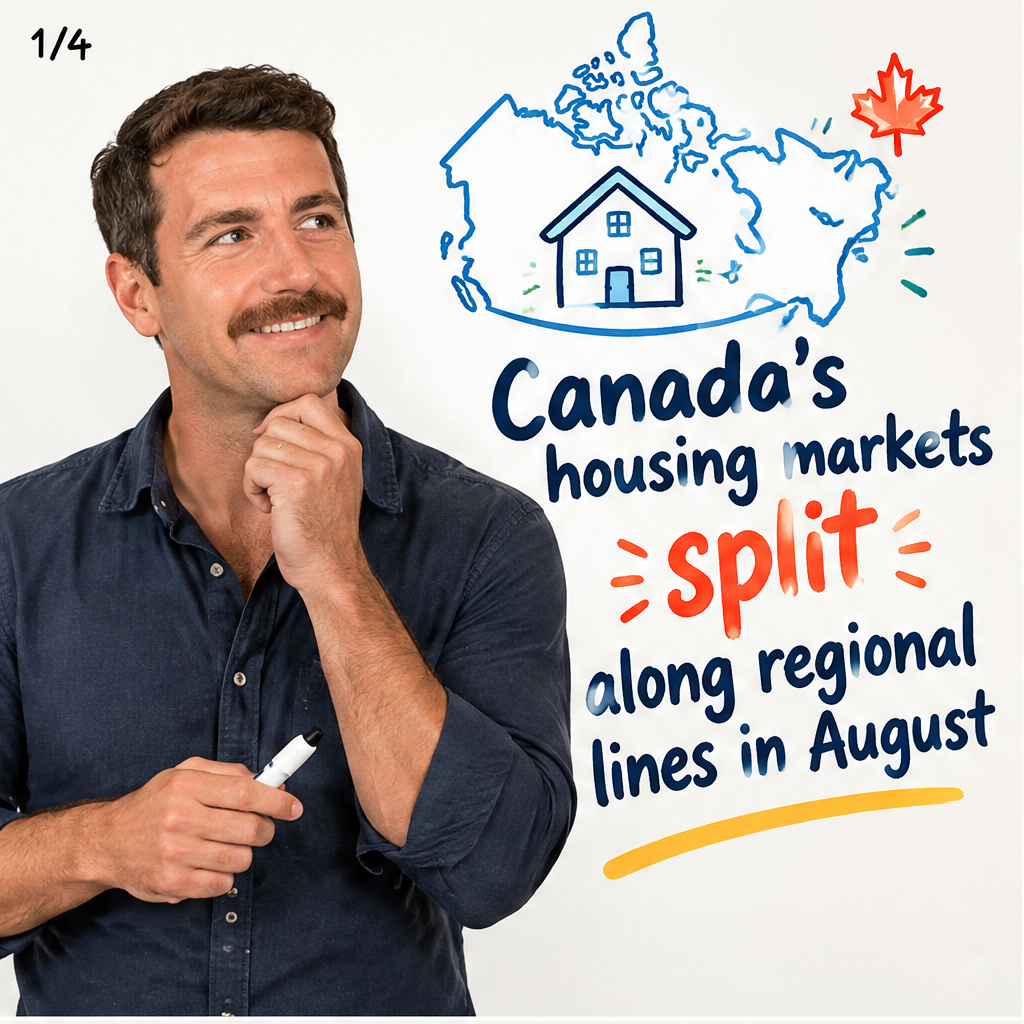 Canada's housing markets split along regional lines in August — slide 1 of 5