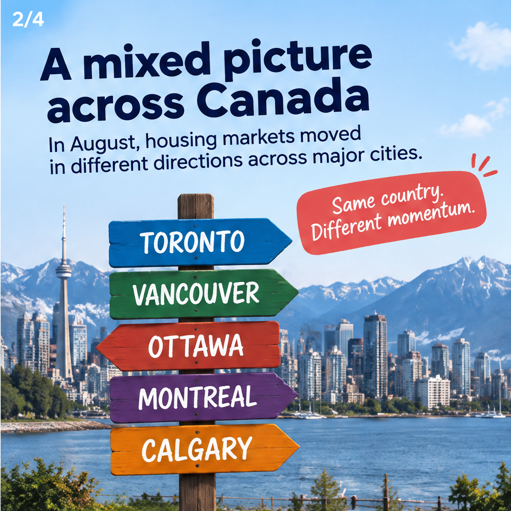 Canada's housing markets split along regional lines in August — slide 2 of 5