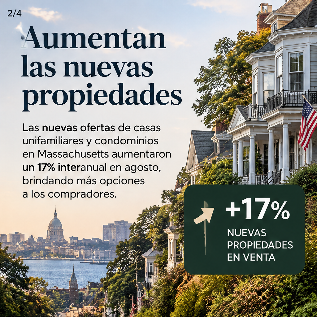 Massachusetts registra un aumento del 17% en nuevas propiedades en venta — slide 2 of 5