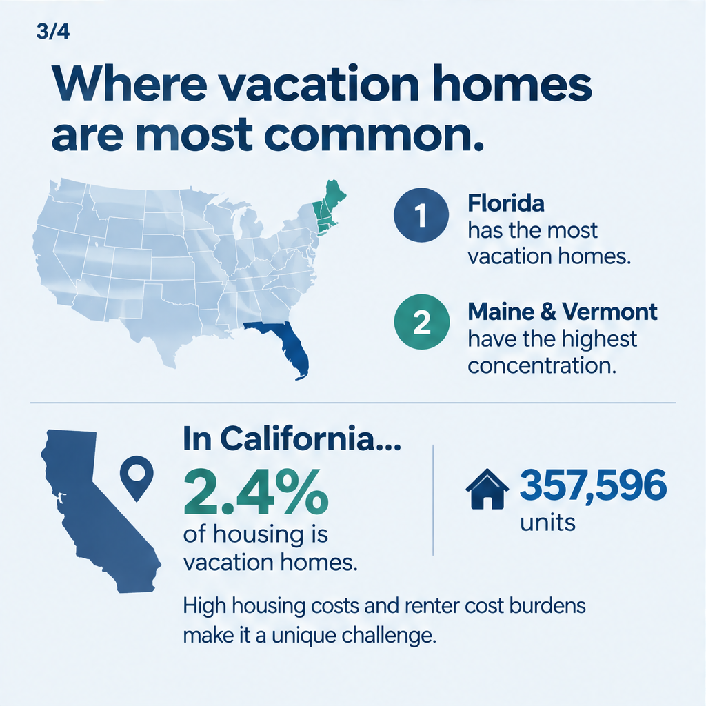 Vacation Homes Make Up 2.4% of California Housing — slide 3 of 5