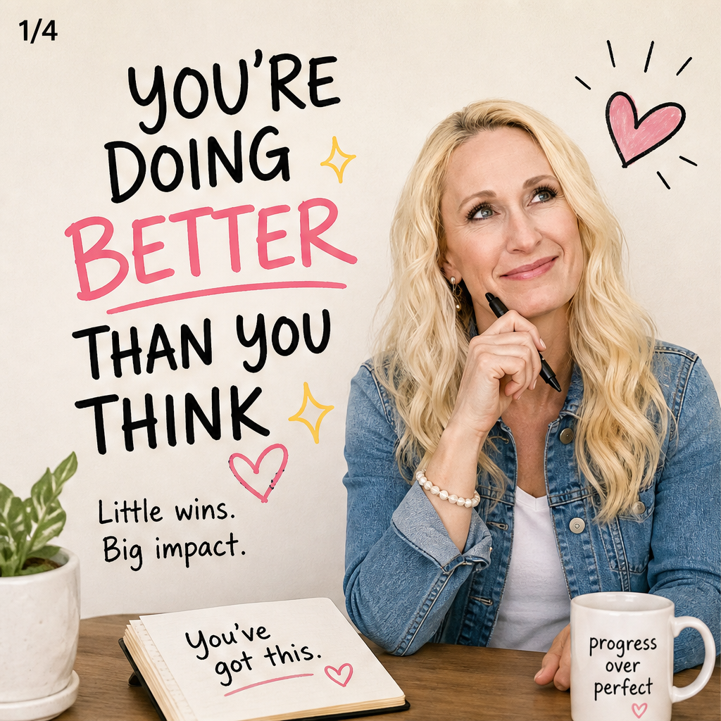 YOU’RE DOING BETTER THAN YOU THINK ✨ — slide 1 of 4