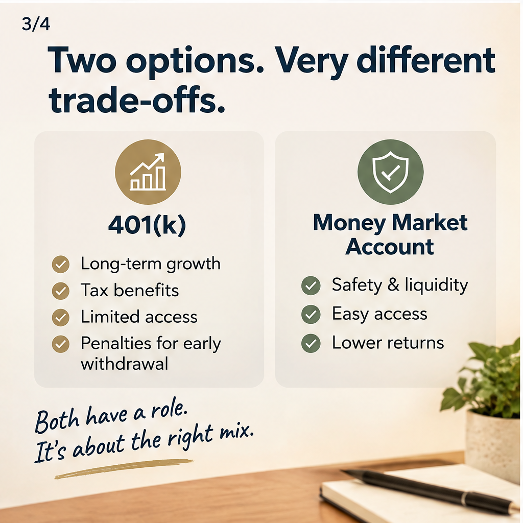 401(k) vs. Money Market Accounts: Where Should Your Money Really Go When Life Feels Tight? — slide 3 of 5