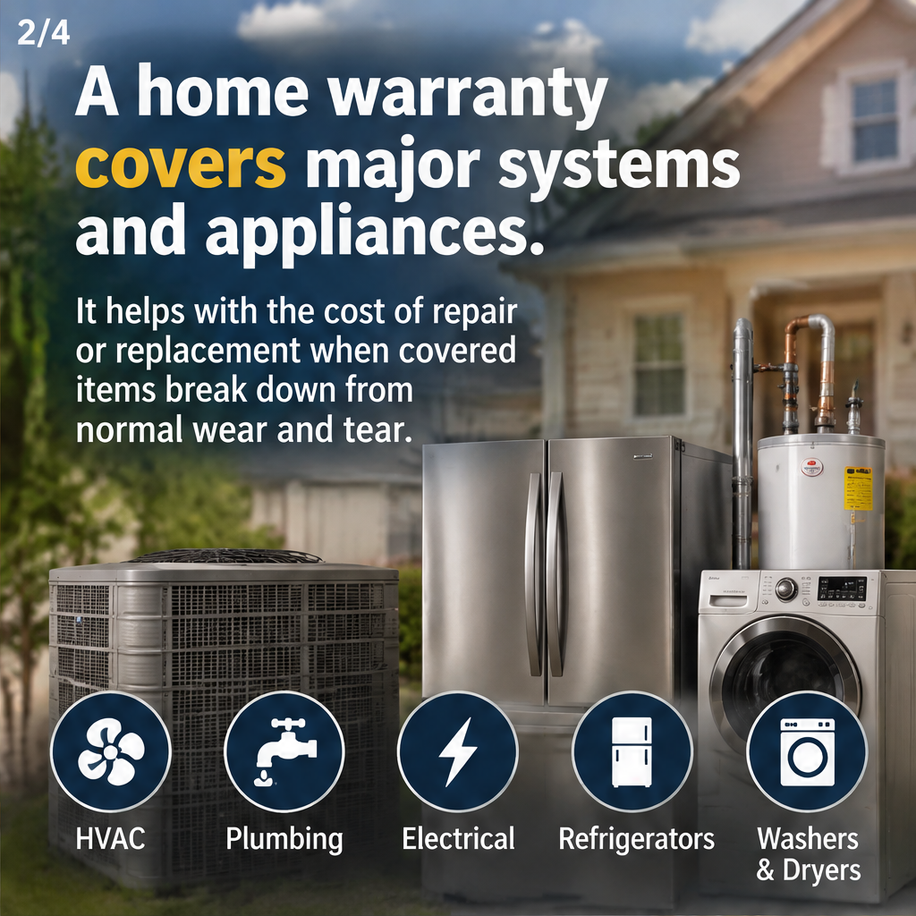 What does a home warranty cover and what's excluded? — slide 2 of 5