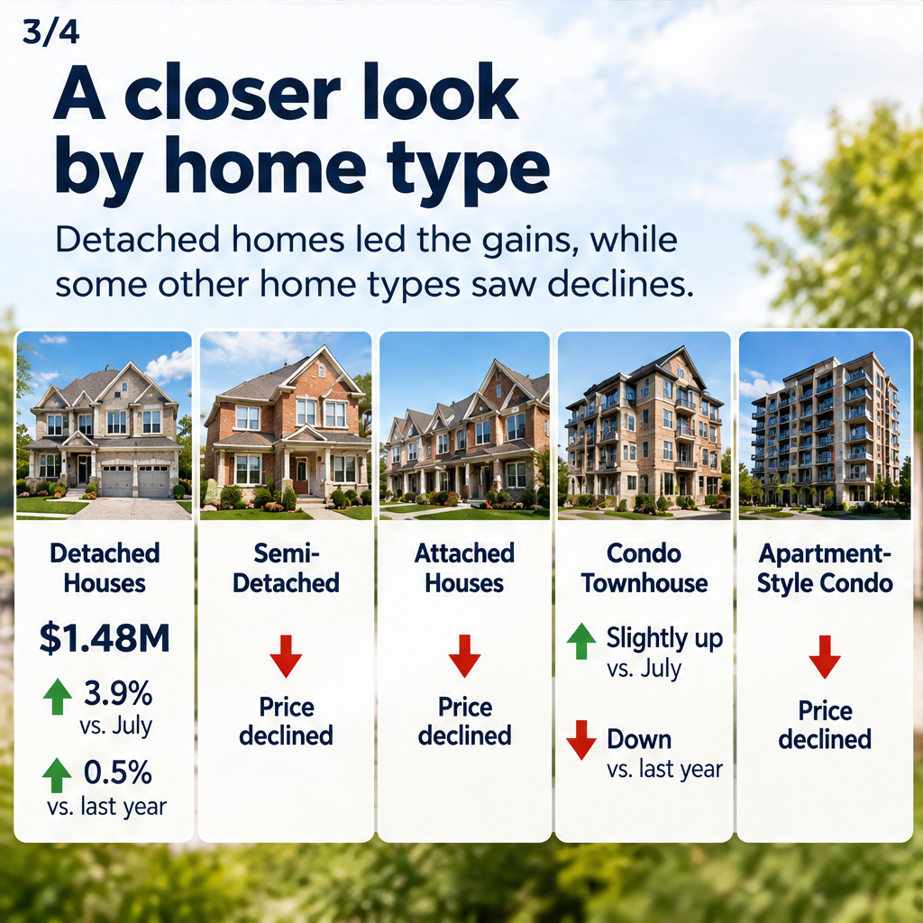 York Region home prices jump 2.9 per cent to $1.18 million in August 2026 — slide 3 of 5