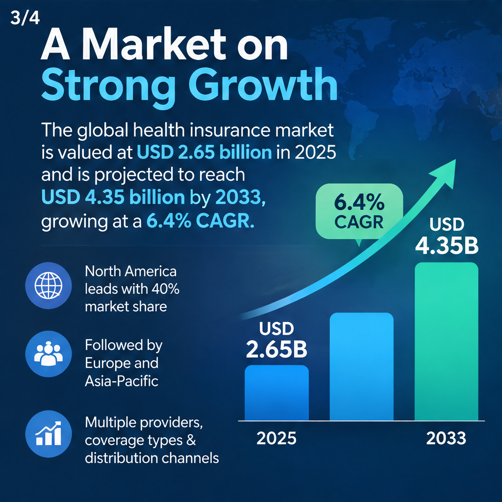 Health Insurance Market to Reach USD 4.35 Billion by 2033 at 6.4% — slide 3 of 5