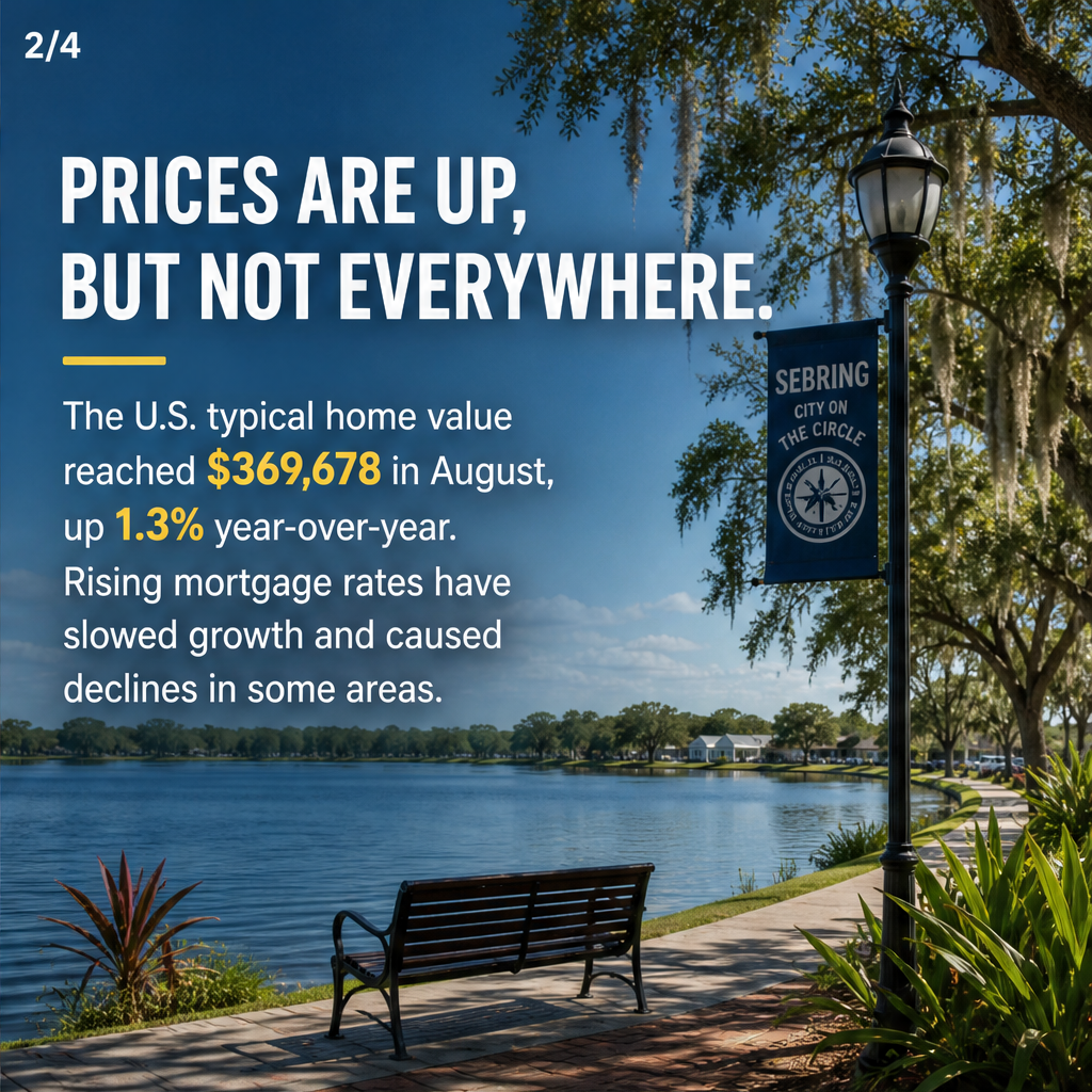 Cities with the fastest-growing home prices in the Sebring metro area — slide 2 of 5