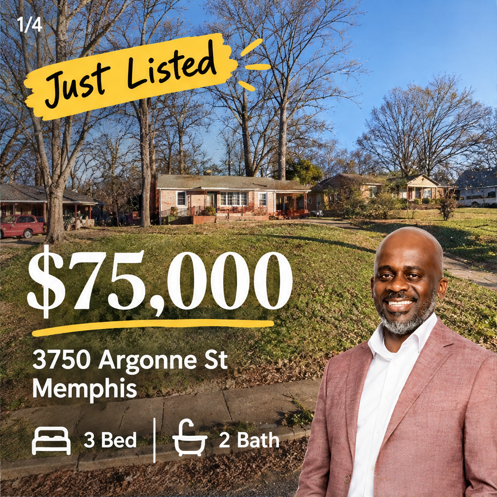 Memphis Home Opportunity: 3 Beds, 2 Baths for $75K — slide 1 of 5