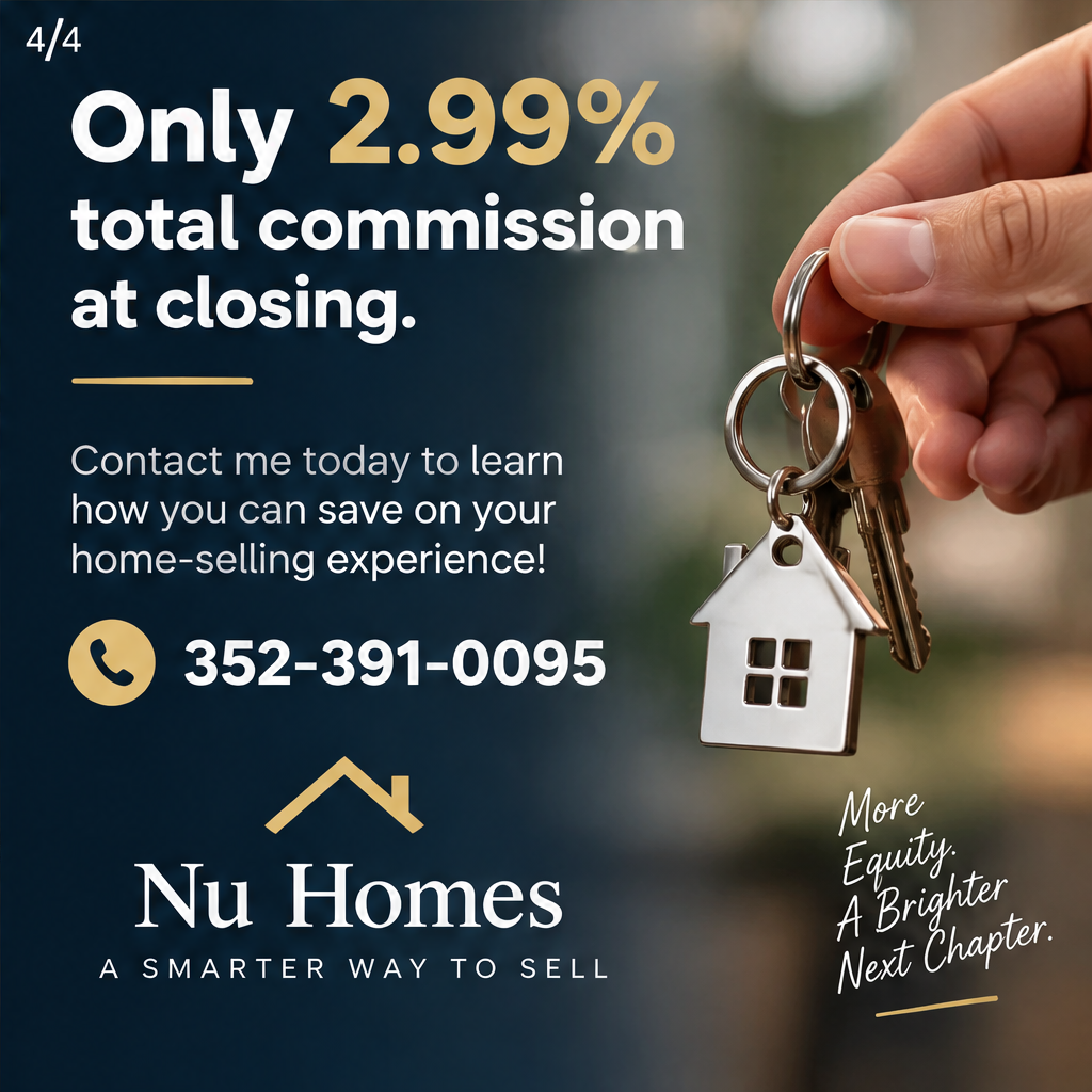 If you're tired of paying high commission rates—whether it's 7%, 6%, 5%, 4%, or even 3%—to sell your home, consider an alternative with Nu Homes. We offer a comprehensive full-service listing — slide 4 of 4