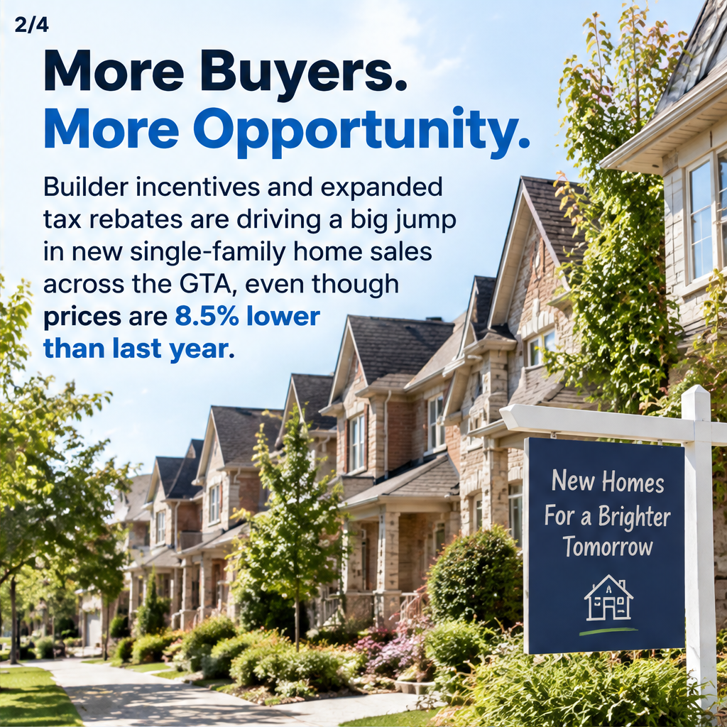GTA new single-family home sales surge 246% in July as Ontario's expanded HST rebate drives buyers back to market — slide 2 of 4