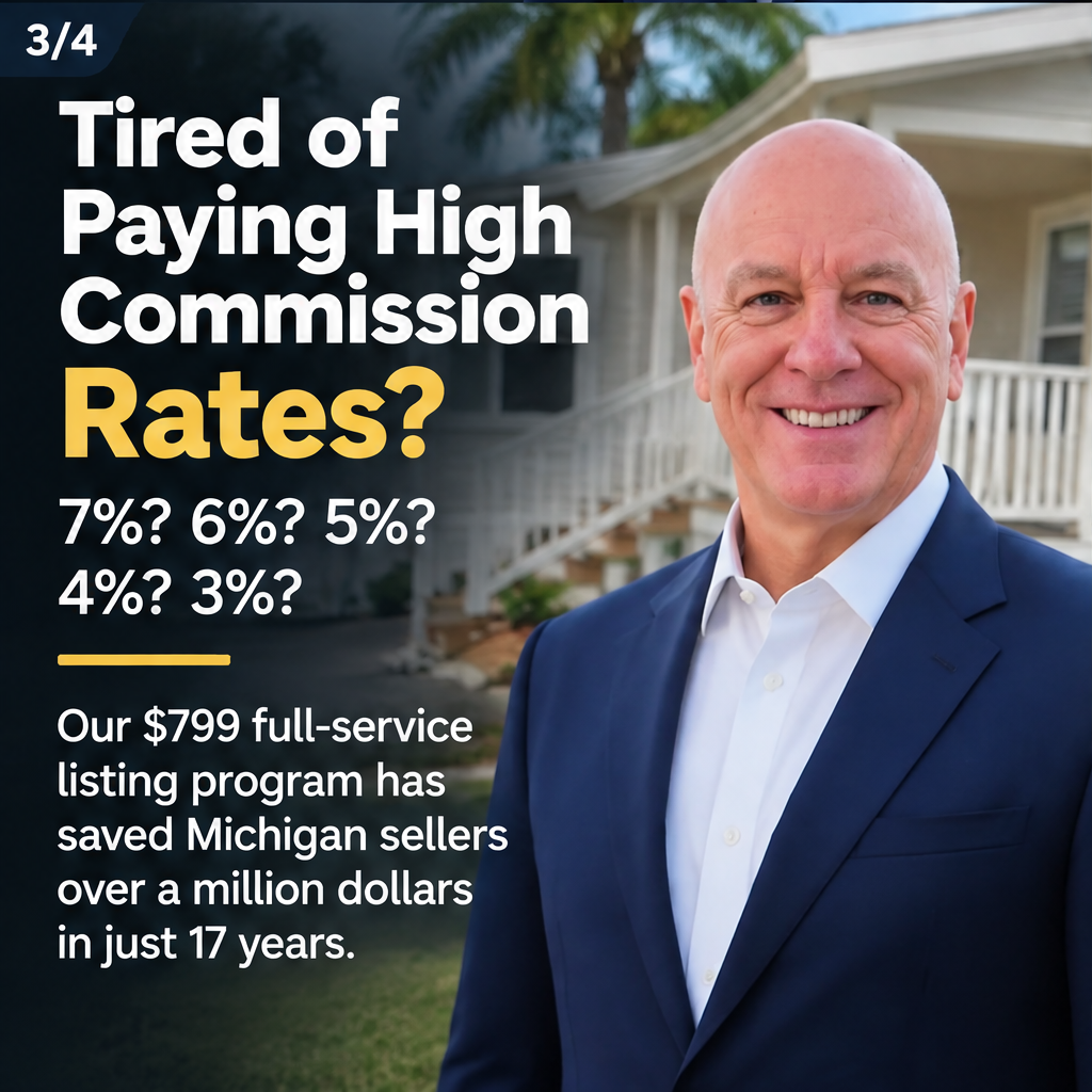 Nu Homes Realty offers an innovative program designed to significantly reduce real estate agent commission costs. Our $799 full-service listing program has successfully saved Michigan sellers — slide 3 of 4
