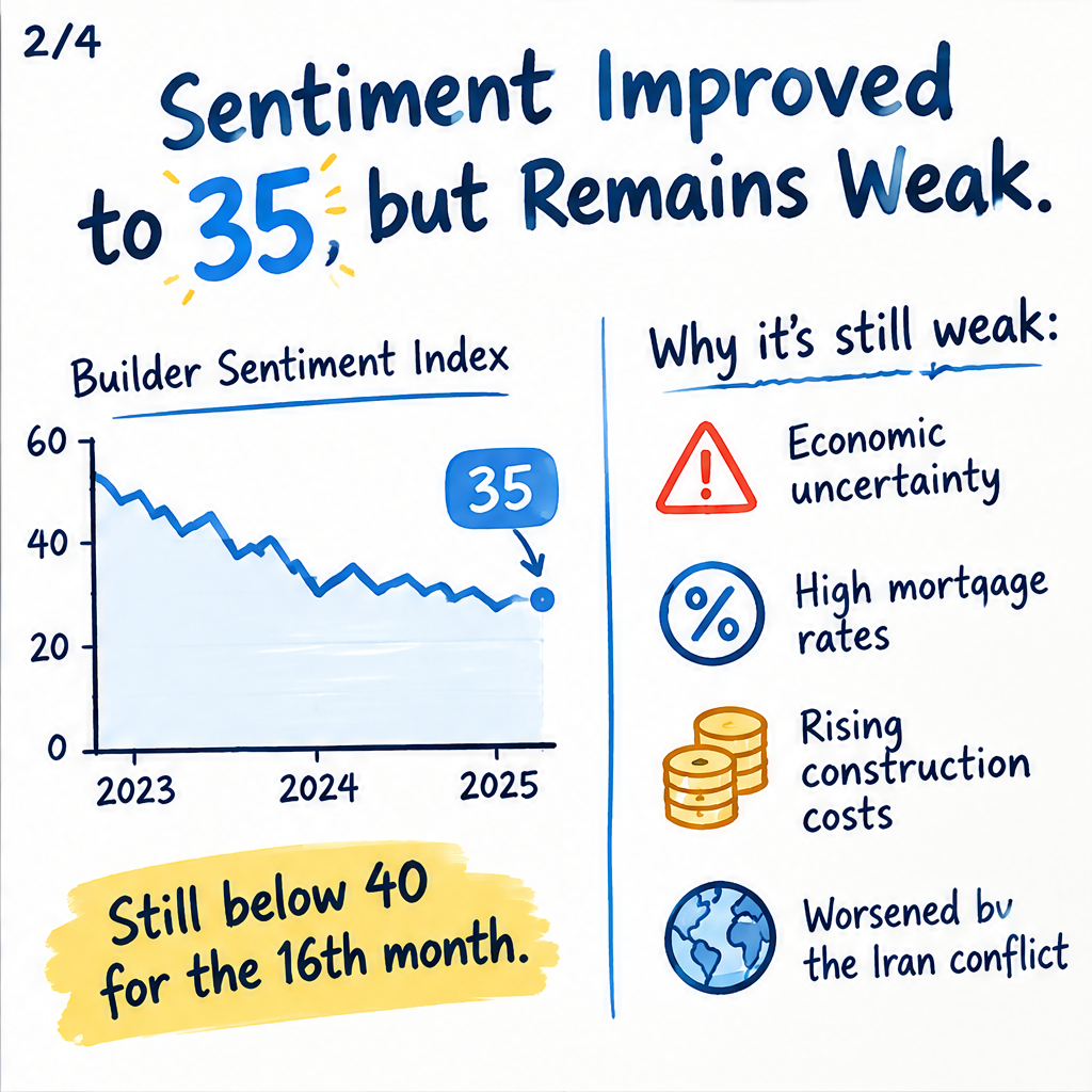 Survey: Home Builder Sentiment Rises in August but Still Weak Overall — slide 2 of 5
