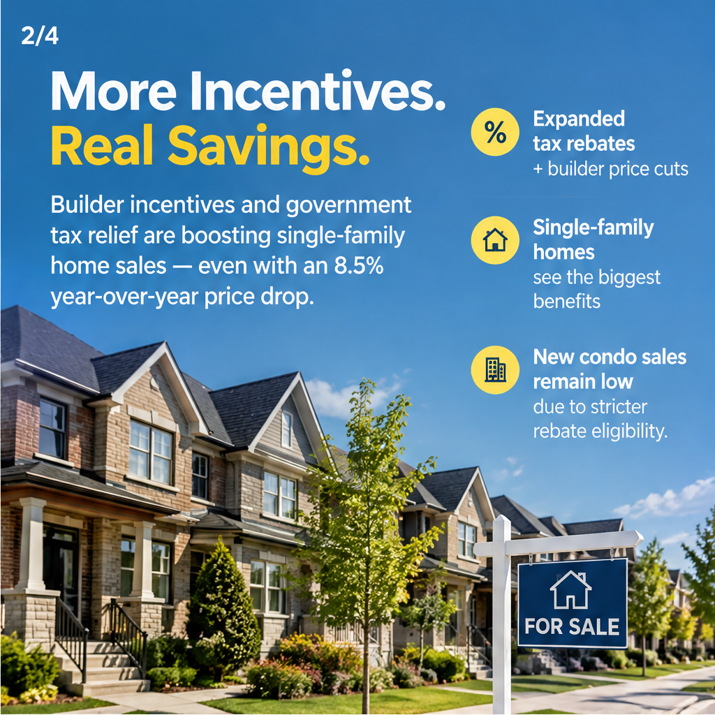 GTA new single-family home sales surge 246% in July as Ontario's expanded HST rebate drives buyers back to market — slide 2 of 5
