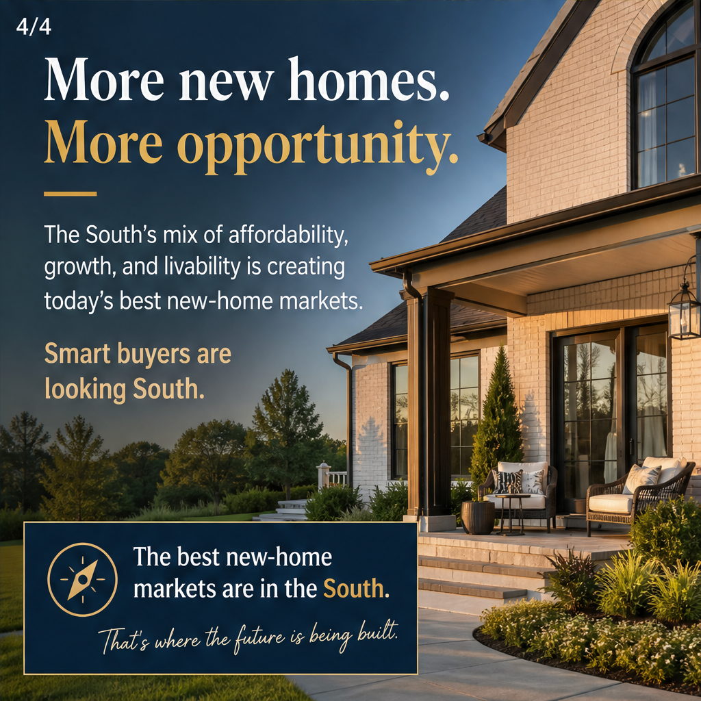 Most of the best new-home markets are in the South — slide 4 of 5