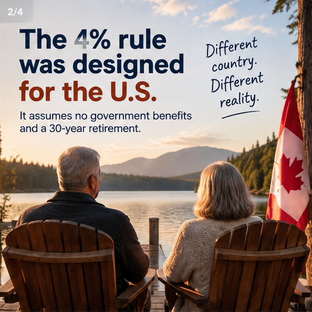 Does the 4% retirement rule actually work for Canadians, or is it built for Americans? — slide 2 of 5