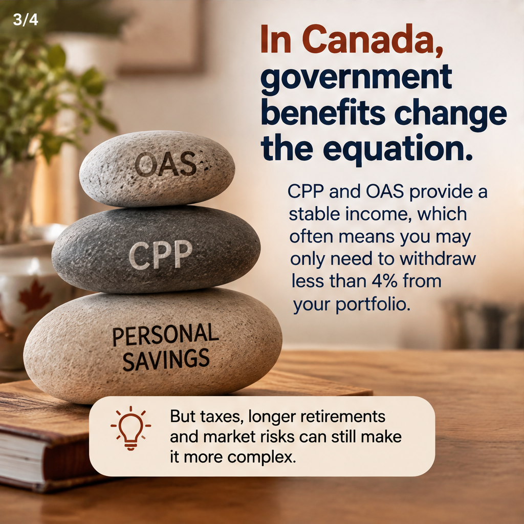 Does the 4% retirement rule actually work for Canadians, or is it built for Americans? — slide 3 of 5