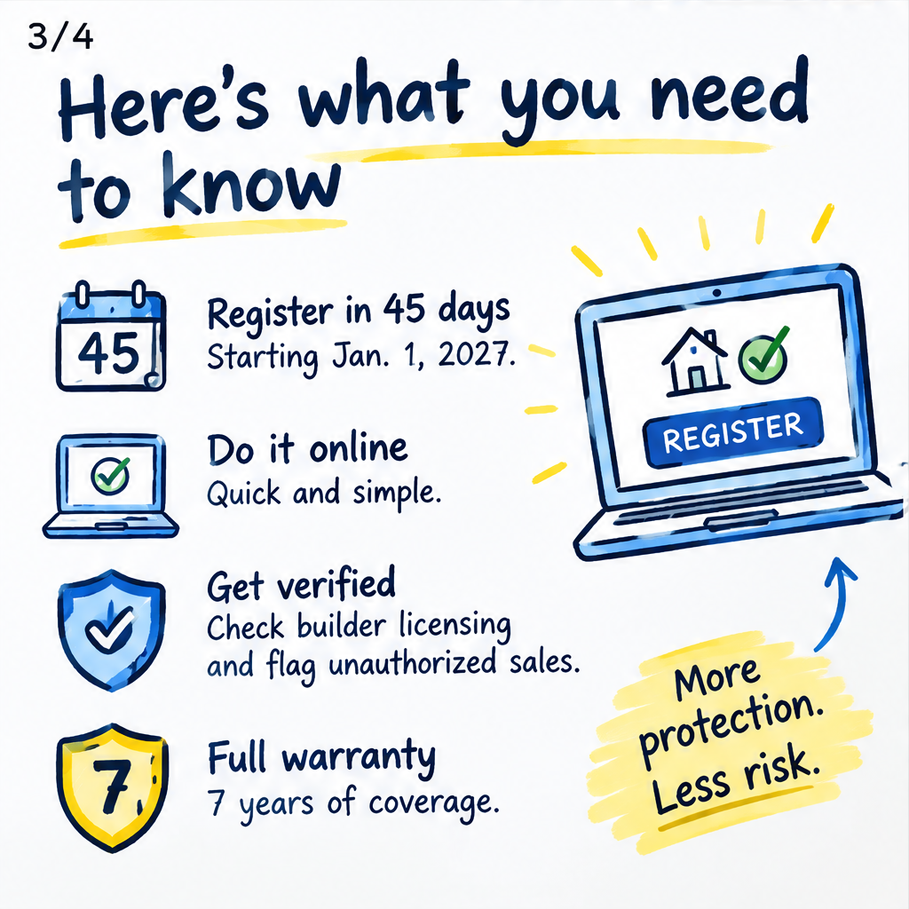 New registration requirements for newly built homes in Ontario — slide 3 of 5