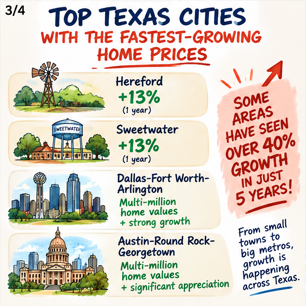 Cities with the fastest-growing home prices in Texas — slide 3 of 5