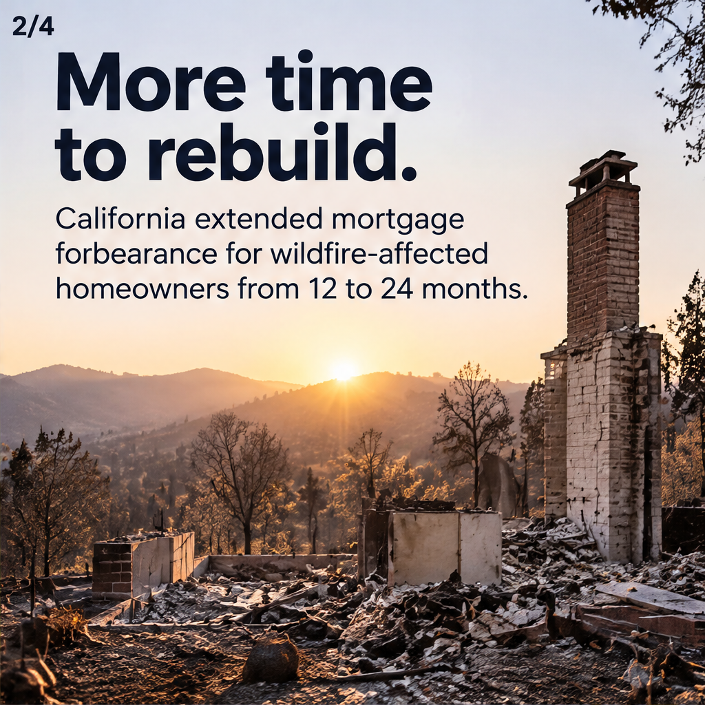 California law doubles wildfire mortgage forbearance to two years — slide 2 of 4